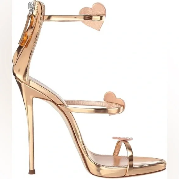 EUC Giuseppe Zanotti Triple Heart Strappy Sandal 35.5 $1,195